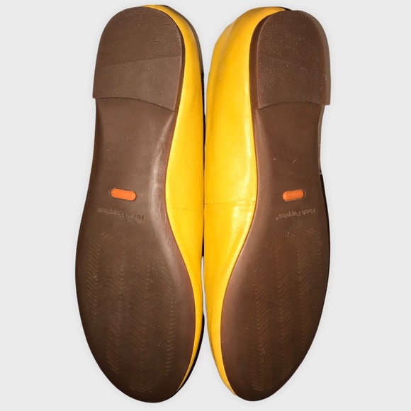 * SOLD * Hush Puppies Goldenrod Yellow Kendal Leather Ballet Flats US 9.5 WIDE - Picture 7 of 9